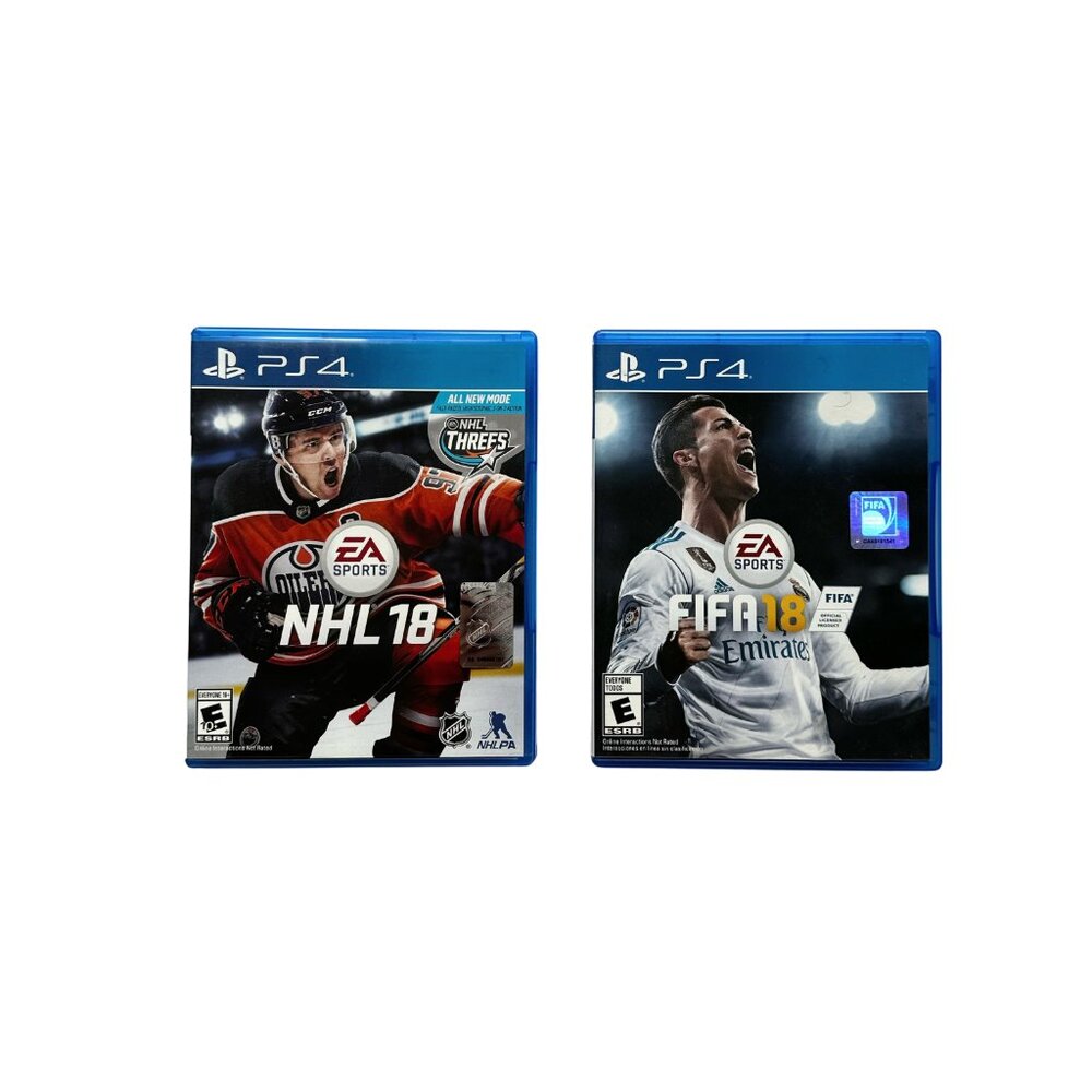 NHL 18 And FIFA 18 PlayStation 4, Two Game Bundle, pre-owned, good condition